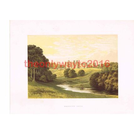 Brancepeth Castle, Durham, England, Book Illustration, c1880