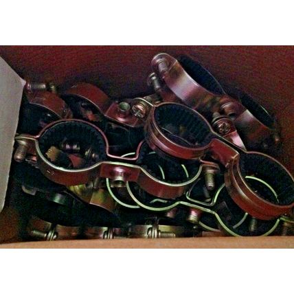 10 Anti Vibration Double Metal Pipe Clips Clamps Rubber Lined 28mm