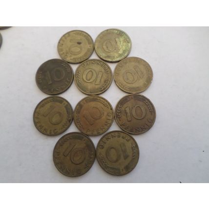 Germany - 30 - 10 pfennig coins - dated 1950