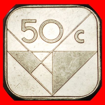 Ⰶ NETHERLANDS (1986-2023): ARUBA★ 50 CENTS 1991 MINT LUSTRE★LOW START★NO RESERVE