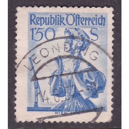 Austria 1957 LEONDING POSTMARK on Wien Provincial Costume 1s 50 VGC