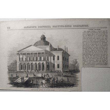 View Of The Capitol, At Augusta, Maine - Gleason's Pictorial 1852