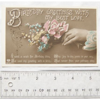 1913 Greetings postcard - Birthday Greetings With My Best Love