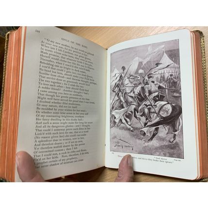 c1907 THE POETICAL WORKS OF ALFRED LORD TENNYSON ILLUSTRATED LEATHER BOOK (P5)