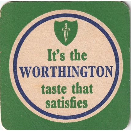 BEER MAT - WORTHINGTON BREWERY - TASTE THAT SATISFIES - (Cat 058) - (1969)