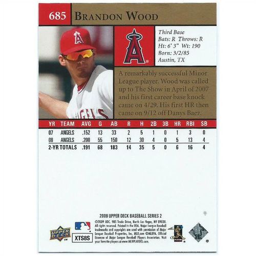 2009 Upper Deck - #685 - Brandon Wood