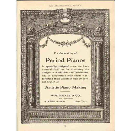 wm knabe company 1910 architects decorators period pianos vintage ad