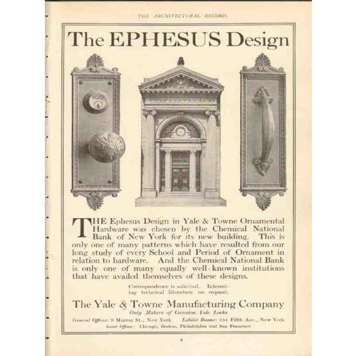 yale towne mfg company 1910 chemical national bank ny vintage ad