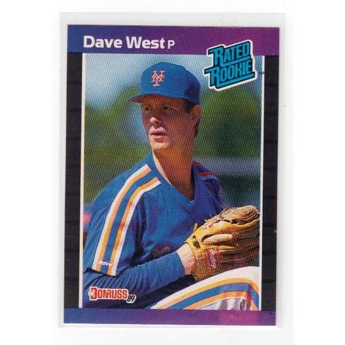1989 Donruss Dave West RC Rated Rookie card #41 – Mets