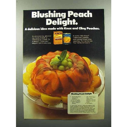 1980 Knox Gelatine Ad - Blushing Peach Delight