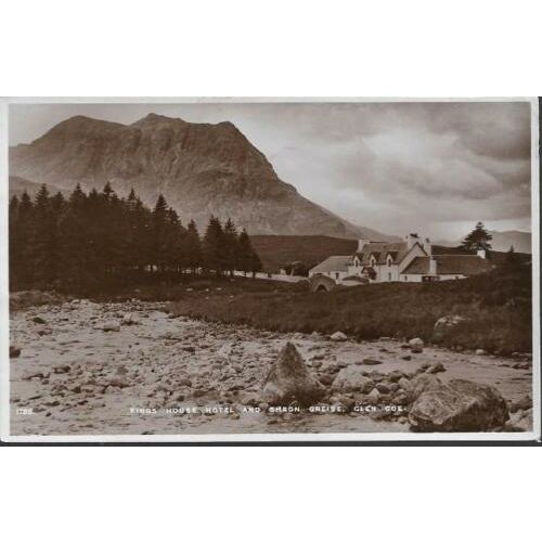 Glen Coe, Highland - Kingshouse Hotel & Shron na Creise - RP postcard c.1940s