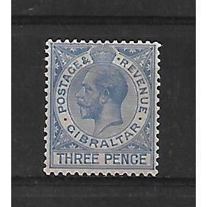 Gibraltar.S109 3d Ultramarine.Mounted Mint.July20
