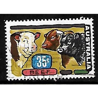 AUSTRALIA 1972 PRIMARY INDUSTRIES 35c BEEF SG513 FINE USED#2
