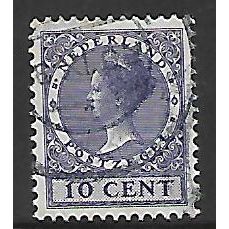 NETHERLANDS , 1924 QUEEN WILHELMIA 10c BLUE SG 317A FINE USED#2