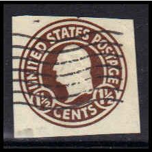 Used U481 2c George Washington Fine Cut Square Z2837