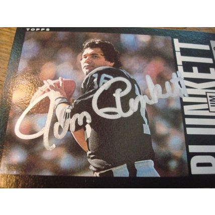 1985 Topps, Autograph Card, w/COA, JIM PLUNKETT, Raiders