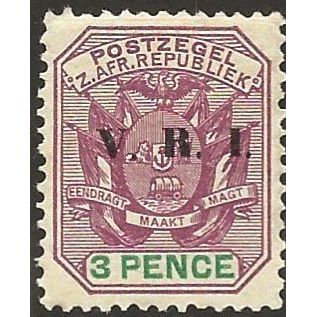 Transvaal 1900 SG230 3d Purple & Green Mounted Mint .