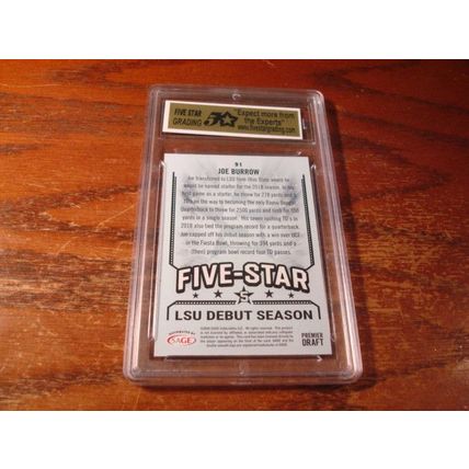 2020 Sage Hit, Graded Mint 9, JOE BURROW, Rc, Premier Draft