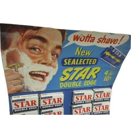 1950's New Sealected Star Double Edge Cardboard Advertising Store Display
