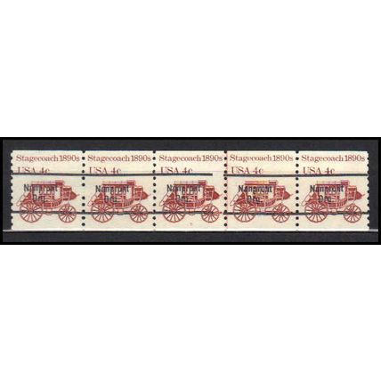 1898Ab 4c Stagecoach Fine MNH Dry Gum PNC 5/5 Line Gap AA0028