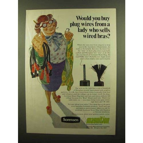 1978 Sorensen Mono-Mag Wire Ad - Lady Sells Bras