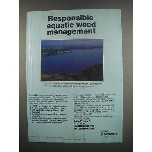 1984 Pennwalt Aquatic Herbicides Ad - Responsible