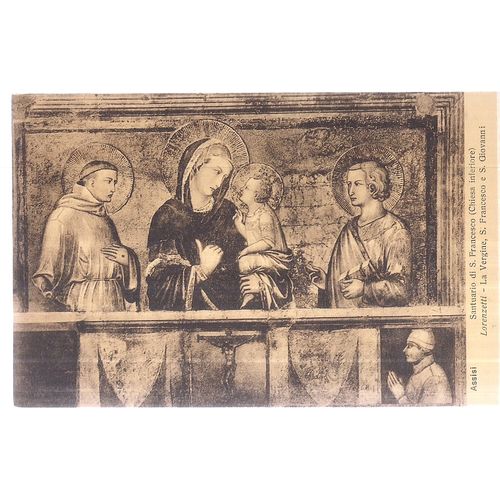 BASILICA OF ST. FRANCESCO ASSISI, ITALY unused vintage postcard =