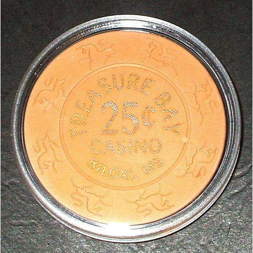25 Cent Treasure Bay Casino Chip - Biloxi, Mississippi - 1993 - Unicorn Mold