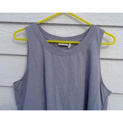 LOGO Lounge Lori Goldstein Gray French Terry Sleeveless Top L 42 Chest Tunic 022