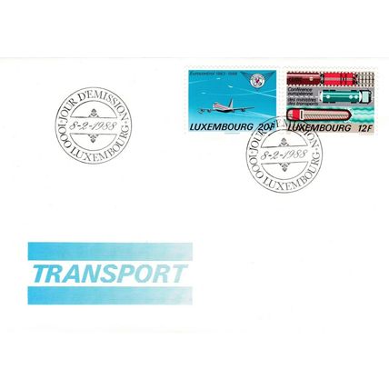 Luxembourg 1988 Transport FDC special cancel Unaddressed VGC
