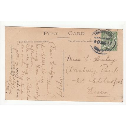 Rock Gardens Thornhaugh Hall Postcard RP Cambridgeshire 1917 Rubber Postmark