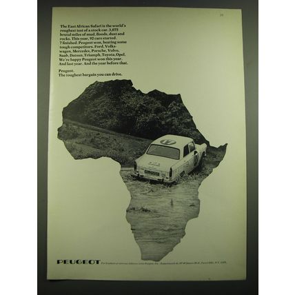 1968 Peugeot Cars Ad - The East African Safari is the world's roughest test