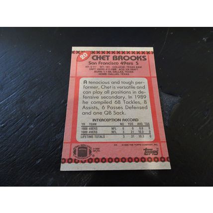 1990 Topps Football Card # 020 Chet Brooks VG-Ex (4) San Francisco 49ers