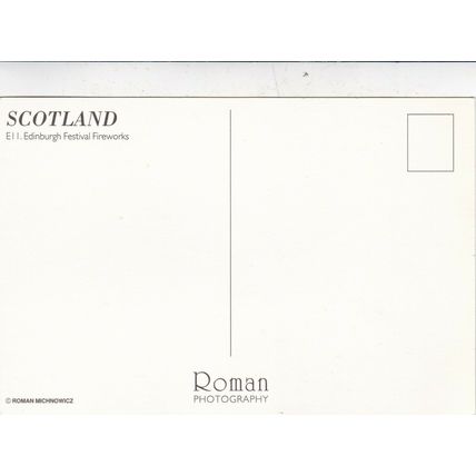 Edinburgh Festival Fireworks Postcard unused crease