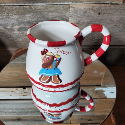 Blue Sky Ceramic Coffee Mug - Gingerbread lady "Sweet" 22 oz