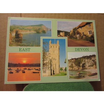 multiview, EAST DEVON county used postcard by J. Arthur Dixon 1993 pm =