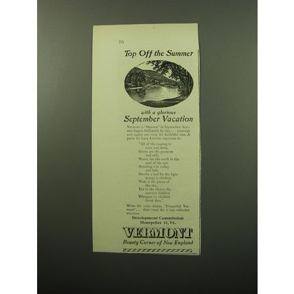 1950 Vermont Tourism Ad - Top off the summer with a glorious September vacation