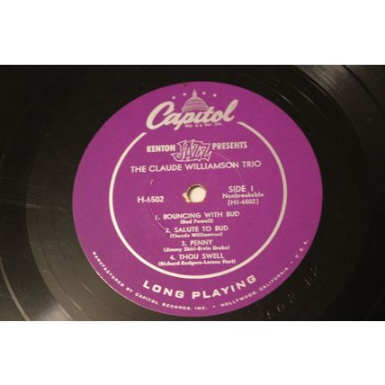 The Claude Williamson Trio 10" LP with Original Cover-THE CLAUDE WILLIAMSON TRIO