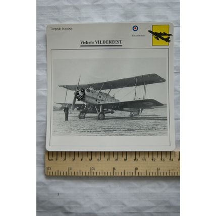 Vickers Vilderbeest - GB - Torpedo Bomber - Collectors Club Card