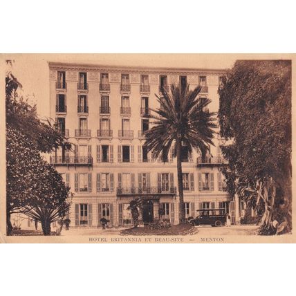 Hotel Britannia Menton France Old Postcard