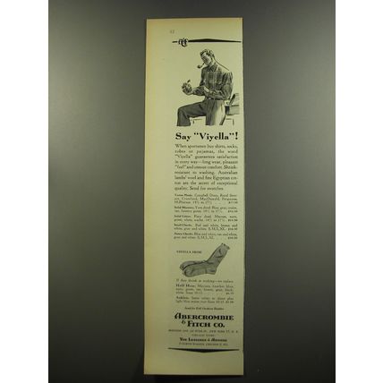 1953 Abercrombie & Fitch Viyella Socks Ad - Say Viyella