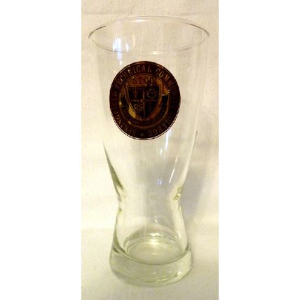 SPRINGFIELD COMMUNITY COLLEGE WHEAT BEER GLASS with GILT SCHOOL SEAL