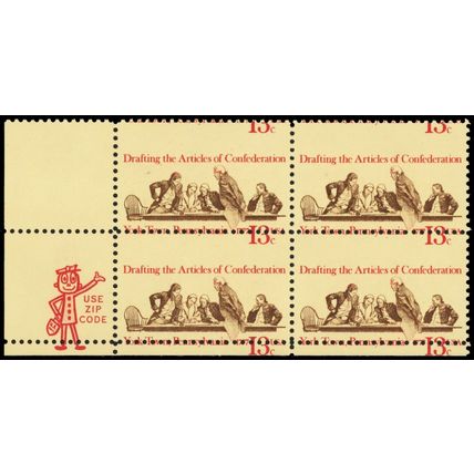 1726, Mint NH 13¢ Misperfed Error Zip Block of Four - Stuart Katz
