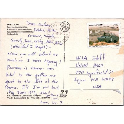 ZAYIX Postcard Positano Italy Panoramic City View 102022-PC22