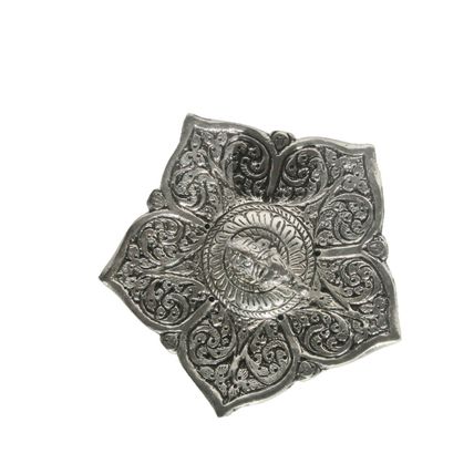 Lotus Flower & Elephant Aluminium Ash Catcher for Sticks and Cones 12cm CL39