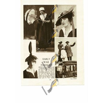 Early Great War Fashions 1914/5, Book Illustration (Print), 1935
