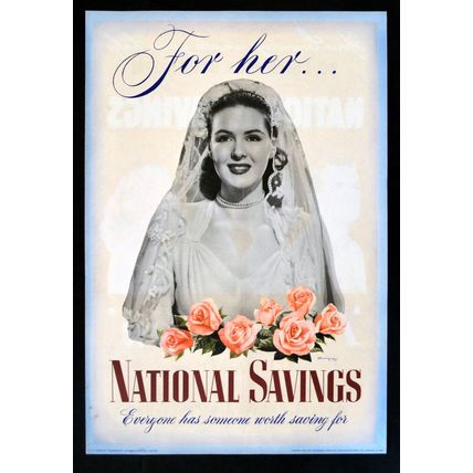 NATIONAL SAVINGS COMMITTEE 1950 For Her BARRY HICKS UK POSTER #1