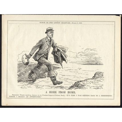A HOME FROM HOME 1919 Leonard Raven-Hill PUNCH CARTOON PAGE