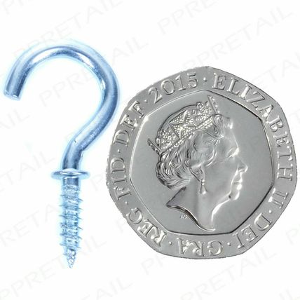 50x SILVER SMALL 15mm HOOKS HAND SCREW Mini Key Kitchen/Hall Hat/Coat Peg Hanger