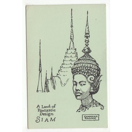 Canadian Pacific Round the World Cruise Advertising Postcard Siam